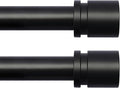 Byondeth Curtain Rods for Windows 16 to 88 Inches 2 Pack Adjustable Length 1 Inch Diameter Window Curtain Rod with Aluminium Finials, Black