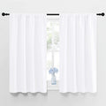 NICETOWN Window Curtain Panels - Semi Blackout Rod Pocket Curtain Set for Bedroom (White, 2 Panels, 42 by 48)