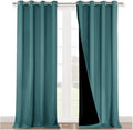 NICETOWN 100% Blackout Curtains for Windows, Pack of 2, Sea Teal, 52" W x 120" L, Super Heavy-Duty Black Lined Total Darkness Drapes for Bedroom, Privacy Assured Window Treatment for Patio