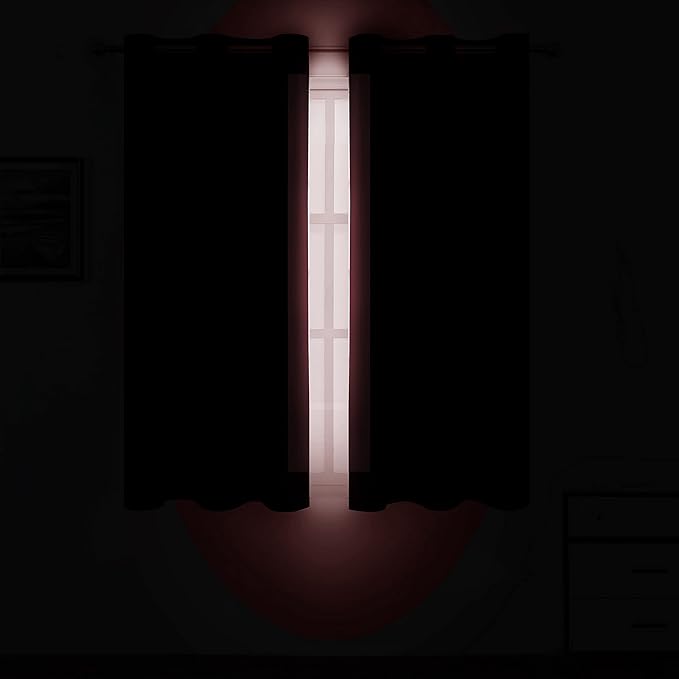 LEMOMO Burgundy Red Thermal Blackout Curtains/52 x 54 Inch/Set of 2 Panels Room Darkening Curtains for Bedroom