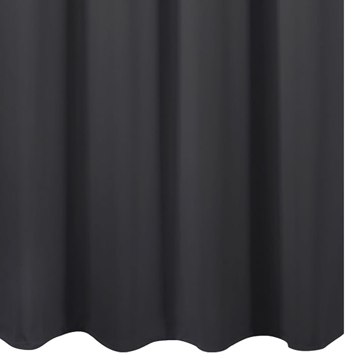 LEMOMO Dark Grey Blackout Curtains 66 x 63 Inch Length/Set of 2 Curtain Panels/Thermal Insulated Room Darkening Blackout Curtains for Bedroom
