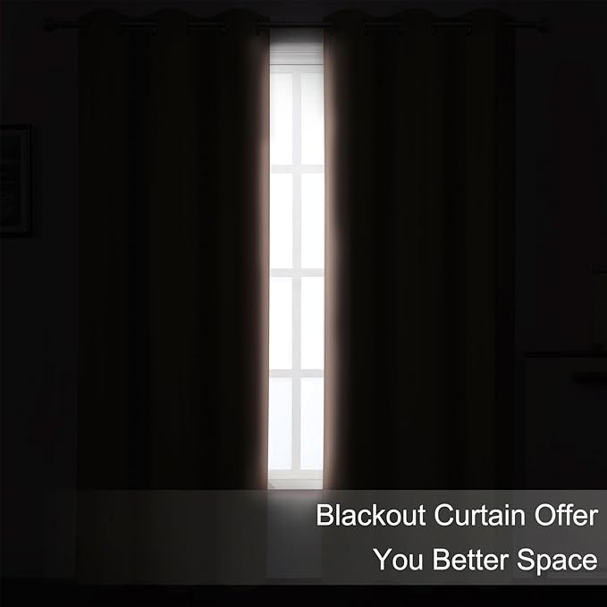 LEMOMO Blush Blackout Curtains 66 x 63 Inch Length/Set of 2 Curtain Panels/Thermal Insulated Room Darkening Blackout Curtains for Bedroom
