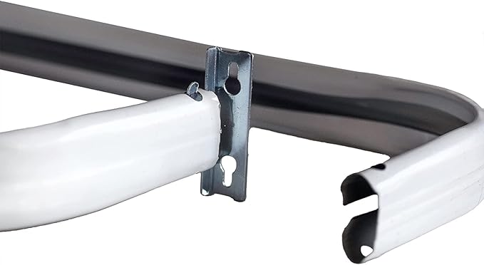 Blu-Pier Tech Heavy Duty Single Rod Standard White 28"-48" Adjustable Curtain Rod Hardware Included (Pack of 2)