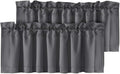 H.VERSAILTEX Blackout Valances for Windows,Short Window Valance Curtains for Living Room/Bedroom/Bathroom Privacy Decorative Rod Pocket Kitchen Valances，2 Panels，52" W x 18" L,Charcoal Gray