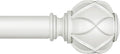 KAMANINA 1 Inch Extra Long Curtain Rod 140 to 195 Inches White Heavy Duty Curtain Rods for Windows 120 to 170 Inch, Adjustable Drapery Rods with Netted Texture Finials