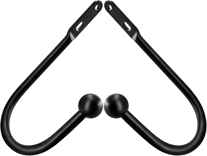 VRSS Wall Mount Curtain Tiebacks Drapery Holdbacks Curtain Holdback Hooks 6" L x 3" W Simple Style (4pcs Black)