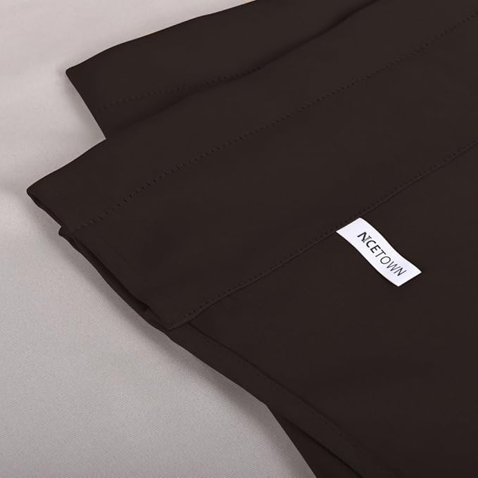 NICETOWN Bathroom Curtain Valances - 52 x 18 inches Rod Pocket Privacy Valance for Kitchen/Bay Window/Nursery/Boys Bedroom (Toffee Brown, Double Pieces)