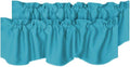 H.VERSAILTEX 2 Panels Blackout Curtain Valances for Kitchen Windows/Living Room/Bathroom Privacy Protection Rod Pocket Decoration Scalloped Window Valance Curtains, 52" W x 18" L, Turquoise Blue
