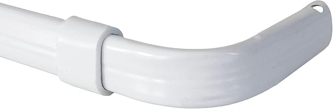 Yafa Home Fashion Heavy Duty Single Standard Adjustable Curtain Rod Hardware Included(White, 66"-128"[2PCS])