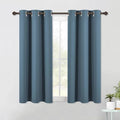 NICETOWN Blackout Curtains & Drapes for Bedroom, Smoky Blue, W34 x L40, Set of 2, Triple Weave Grommet Top Thermal Insulated Light Blocking Panels for Bathroom/Living Room