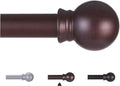 Thestoa Brown Curtain Rods for Windows 30-62 Inch, 5/8" Stainless Steel Small Curtain Rod for Bedroom, Living Room,Kitchen,Farmhouse