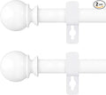 White Curtain Rods for Windows 28 to 48 Inch, 5/8" Diameter Heavy Duty Metal Adjustable Small Curtain Rod With Bracket(2.3-4 Feet)