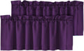 H.VERSAILTEX Blackout Valances for Windows,Kitchen Window Valance Curtains for Living Room/Bedroom/Bathroom Privacy Decorative Rod Pocket ，2 Panels，52" W x 18" L, Plum Purple