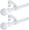 GXOACKJ 2 Pack White Curtain Rods for windows 66 to 120 inch, 5/8 inch Splicing Heavy Duty Metal Curtain Rod Set with Brackets