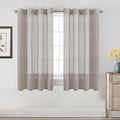 H.VERSAILTEX Linen Curtains Flax Linen Blended Curtain Panels for Living Room/Bedroom Semi Sheer Privacy Curtains 63 inch Length 2 Panels Set Nickel Grommet Window Drapes, Taupe