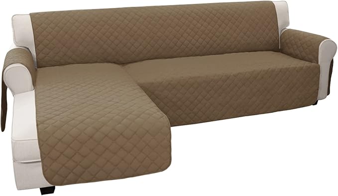 Easy-Going Sofa Slipcover L Shape Sofa Cover Sectional Couch Cover Furniture Protector Mat for Pets Dog Cat (X-Large,Camel/Camel)