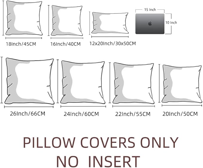 Fancy Homi 4 Packs Dark Grey Decorative Throw Pillow Covers 22x22 Inch for Couch Bed, Rustic Modern Farmhouse Boho Home Decor, Soft Plush Corduroy Gray Cute Square Accent Cushion Case 55x55 cm