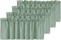 H.VERSAILTEX 4 Panels Blackout Valances for Small Windows Thermal Insulated Short Curtains Privacy Decorative Rod Pocket Shade for Kitchen/Living Room/Cafe/Bathroom/Laundry,52" W x 18" L,Green Bay