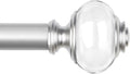Curtain Rods for Windows 48 to 84, USFOOK 7/8 Inch Telescoping Splicing Drapery Rods 32 to 86 Inch, Decoration for Home with Light Silver Translucent Finials