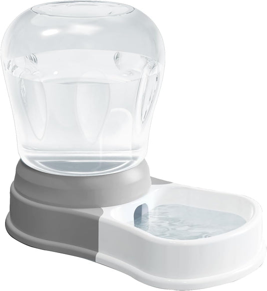 1 Gallon Automatic Dog Water Bowl Dispenser,Large Capacity Water Feeder for Cats and Dogs, BPA-Free,1 Gallon Grey