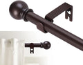 GXOACKJ Curtain Rods for windows 28-78 inch, 5/8 inch Decorative Brown Splicing Heavy Duty Metal Curtain Rod set with Brackets