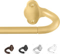TVWOO Gold Wrap Around Curtain Rods:5/8" Small Blackout Adjustable Window Curtain Rod for Bedroom Kitchen Apartment Renter Friendly,Room Darkening Curved Drapery Rods Easy Install,Brass Golden 36-72"