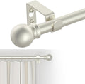 GXOACKJ Curtain Rods for windows 48 to 84-93 inch, 5/8 inch Decorative Nickel Splicing Heavy Duty Metal Curtain Rod set with Brackets