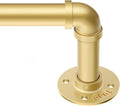 Zeerobee Curtain Rods for Windows 144 to 168, 1 Inch Industrial Wrap Around Gold Curtain Rod, Indoor/Outdoor Room Divider Adjustable Drapery Pole, 144"-168"