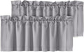 H.VERSAILTEX Blackout Grey Valances for Windows，Kitchen Curtain Valances for Living Room/Bedroom/Bathroom Privacy Decorative Rod Pocket，2 Packs，52" W x 18" L, Dove Gray