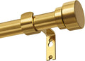 Lootkell Gold Curtain Rods for Windows 72 to 144 Adjustable Modern Curtain Rod 1 inch Diameter Heavy Duty with Solid Metal Finials for Living Room Bedroom Farmhouse Outdoor Patio