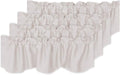 H.VERSAILTEX 4 Panels Blackout Curtain Valances for Kitchen Windows/Living Room/Bathroom Privacy Protection Rod Pocket Decoration Scalloped Window Valance Curtains, 52" W x 18" L, Stone