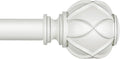 KAMANINA White Curtain Rods for Windows 72 to 144 Inches (6-12ft) Long Heavy Duty Curtain Rod, 7/8 Inch Adjustable Drapery Rods with Decorative Netted Texture Finials