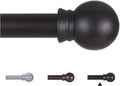 Thestoa Curtain Rods for Windows 31 or 46 Inch, 5/8" Diameter Black Curtain Rod Adjusts Length by Splicing, Suitable for Bedroom, Living Room,Kitchen,Farmhouse, Outdoor