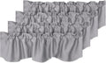 H.VERSAILTEX 4 Panels Blackout Curtain Valances for Kitchen Windows/Living Room/Bathroom Privacy Protection Rod Pocket Decoration Scalloped Window Valance Curtains, 52" W x 18" L, Dove Gray