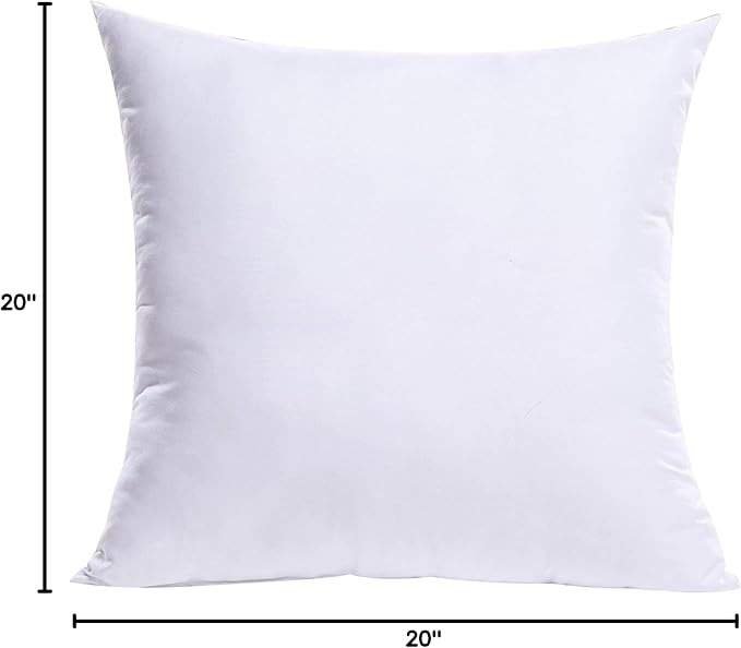 MIULEE Throw Pillow Insert Premium Pillow Stuffer Sham Square for Decorative Cushion Bed Couch Sofa 20x20 Inch