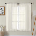 Gwine Ivory Sheer Curtains 63 Inch Length for Living Room 2 Panels, Light Filtering Rod Pocket Window Curtain Treatment for Bedroom, Voile Elegant Sheer Drapes，Each 42" Wx63 L, Ivory