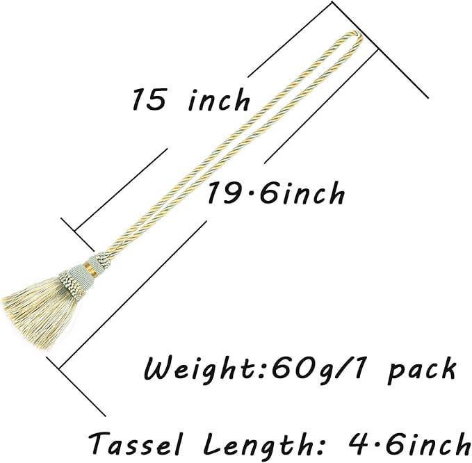Fenghuangwu 4 Pack Curtain Tie Backs Rope Tassels for Curtains Drape tiebacks Handmade Outdoor Home and Outdoor Decorative (Mix Blue, 4p)