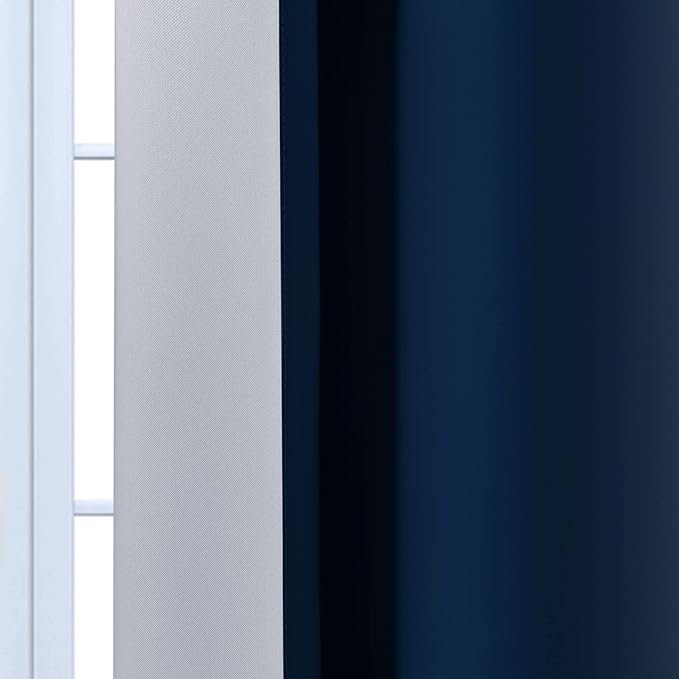 Yakamok Blue Ombre Curtains Room Darkening Grommet Curtains for Bedroom, Light Blocking Thermal Insulated Window Drapes for Living Room(2 Panels, 62x63 Inch)