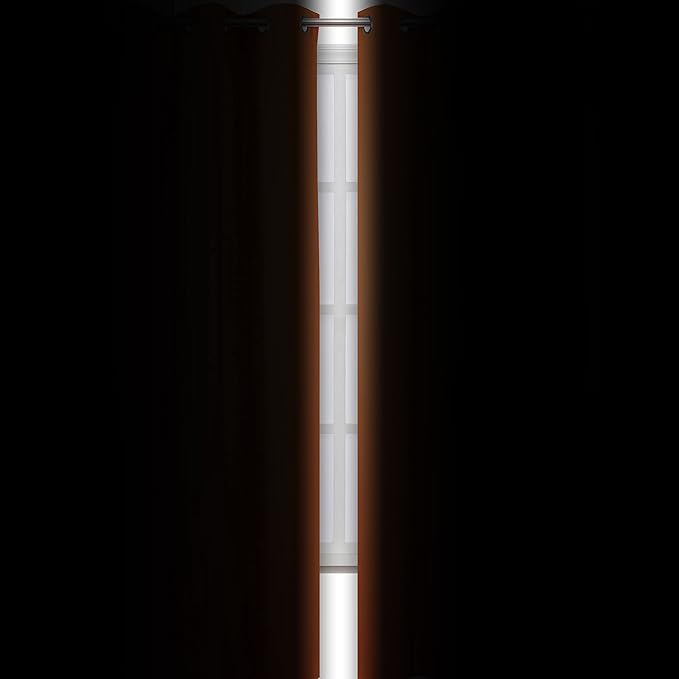 LEMOMO Blackout Curtains 66 x 84 inch/Orange Curtains Set of 2 Panels/Thermal Insulated Room Darkening Bedroom Curtains