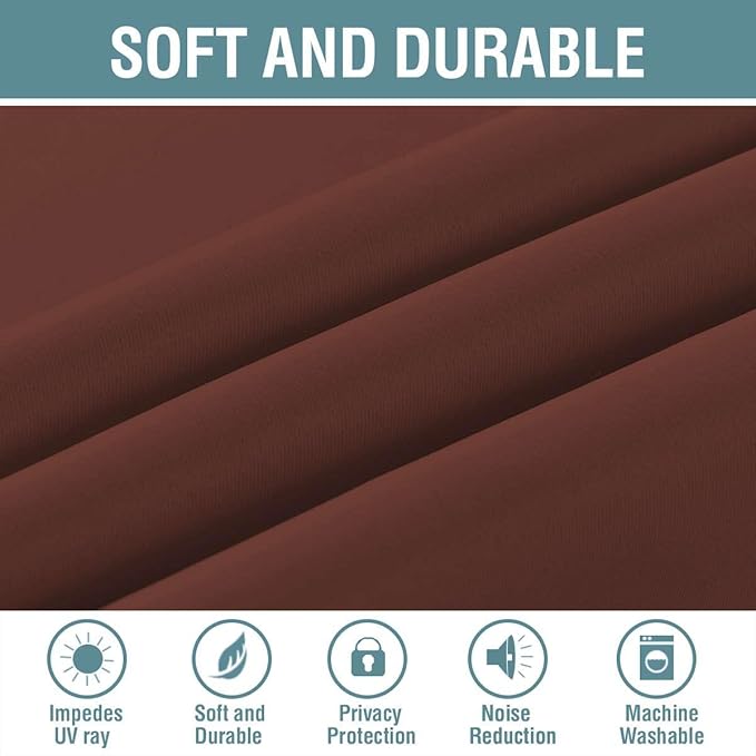 H.VERSAILTEX Blackout Curtain for Living Room Thermal Insulated Window Treatment Curtain Extra Long 84 inch Length Energy Saving Solid Grommet Top Blackout Drape, One Panel, Rust, 52" W x 84" L