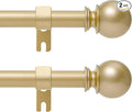 Gold Curtain Rod for Windows 30 to 60 Inch, 2 Pack 5/8 Inch Diameter Adjustable Curtain Rods With Brackets, Heavy Duty Easy to Install, Suitable for Bedrooms and Outdoor