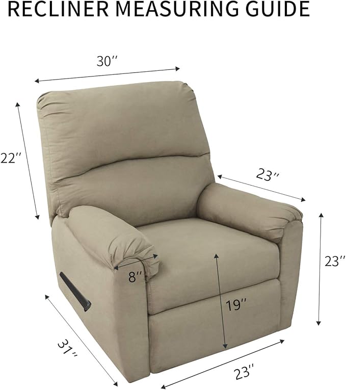 PureFit Super Stretch Chair Sofa Slipcover with Pocket – Spandex Non Slip Soft Couch Sofa Cover, Washable Furniture Protector with Elastic Bottom for Kids, Pets （Recliner, White
