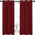 NICETOWN Christmas Window Curtains Blackout Drapes, Thermal Insulated Home Decorative Blackout Curtains/Draperies for Laundry Room (One Pair, 34 by 45-inch, Burgundy Red)