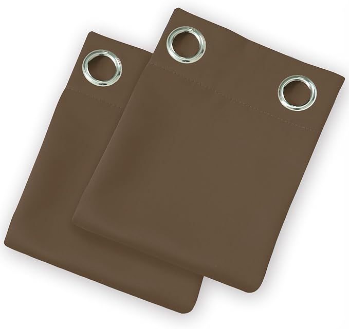 LEMOMO Brown Blackout Curtains 42 x 54 Inch Length Set of 2 Panels Grommet Bedroom Curtains for Living Room