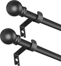 SMODBRODRE Curtain Rods for window 32 to 120,2 Pack Black 5/8 inch Splicing, Single Window Curtain Rod Set with Brackets, Decorative Blackout Metal Curtain Rods