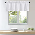 OWENIE Bob 1 PCS White Valances for Windows, Faux Linen Textured Kitchen Window Curtains Valance for Bedroom Living Room, Modern Soft Airy Solid Rod Pocket Bathroom Cafe Curtain, 60Wx20L Inch