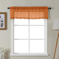 Gwine Burnt Orange Valances for Windows, Small Light Filtering Rod Pocket Cafe Valance Curtains, Soft Fall Sheer Curtain for Bathroom Laundry Basement, 42Wx14L inch, 2 Pieces