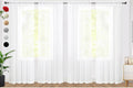 SpaceDresser Sheer White Curtains 4 Panels Rod Pocket Semi-Sheer Curtain 72 Inches Long Light Filtering Voile Window Drapes for Bedroom Living Room Kitchen, Each 52W x 72L