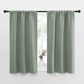 NICETOWN Window Curtains Blackout Drapes - Thermal Insulated Solid Rod Pocket Blackout Curtains/Draperies for Living Room (Greyish Green, One Pair, 34 by 45-Inch)
