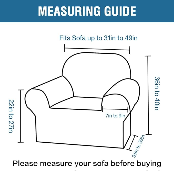 H.VERSAILTEX Stretch Velvet Armchair Cover Couch Covers 1 Cushion Chair Slipcover for Living Room Furniture Cover Crafted from Thick Comfy Rich Velour (Chair 31"-49", French Oak)
